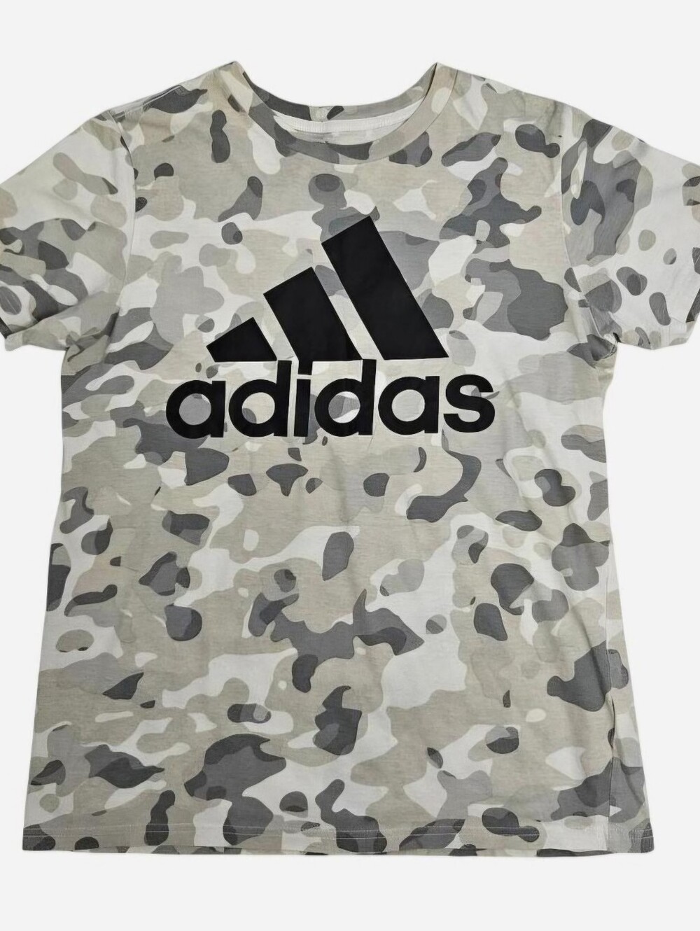Adidas gray & white camouflage t-shirt in youth boys XL (18/20)